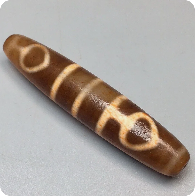 Power Energy Tibetan Oily Old Agate Dzi *4 Eyes* Bead Pendant 69mm S1008