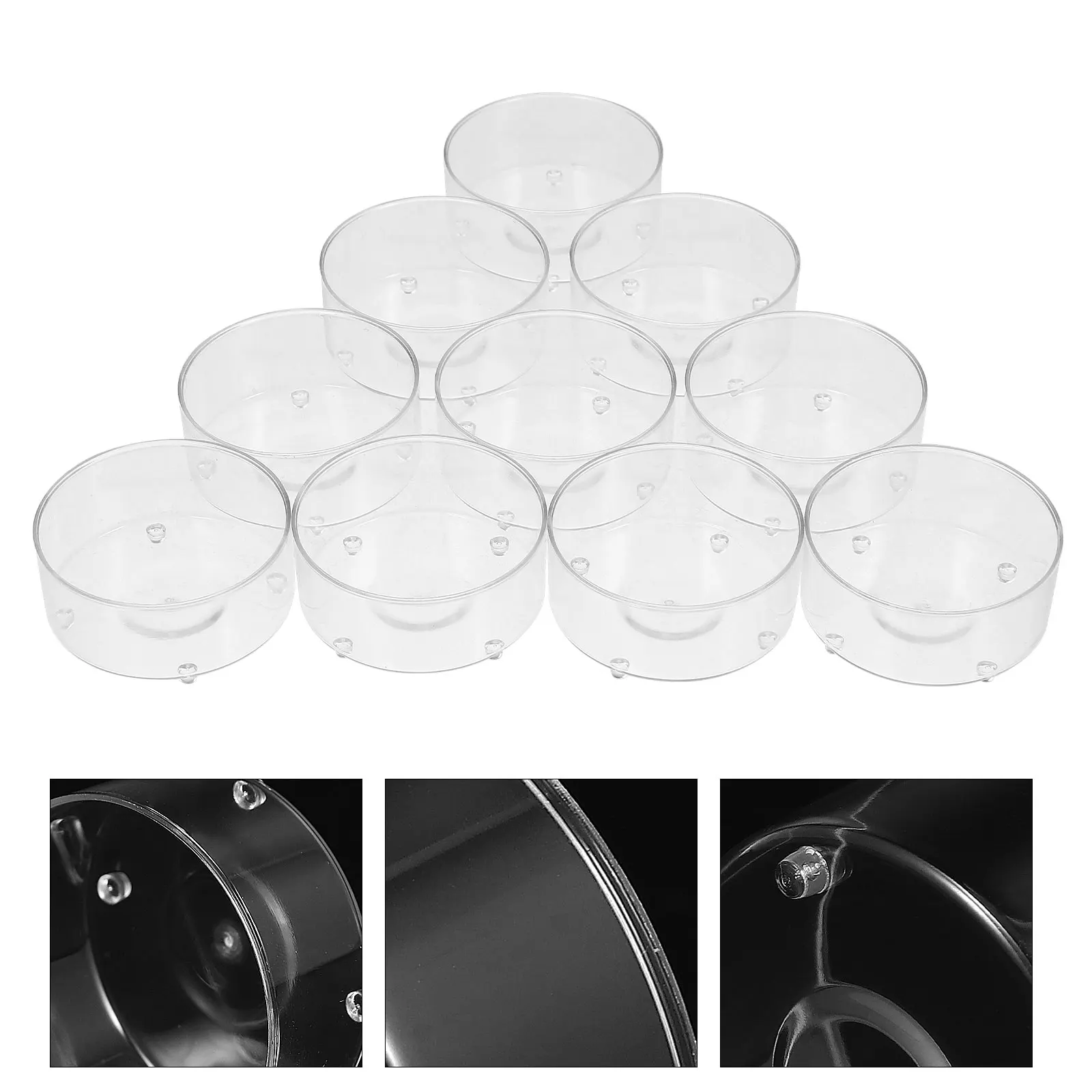 100 Pcs Plastic Holder Clear Cup For Temple Supplies Clear Wax Containers Tealight Cups Plastic