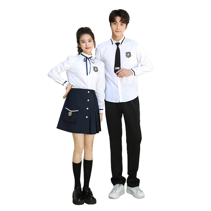 C015 Autumn New Junior High School Uniform Suit Shirt Long Sleeve Trousers Class Graduation Clothing Factory Wholesale