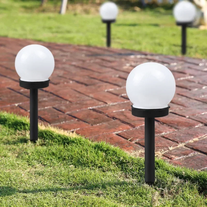 Round Bulb Shaped Solar Light Outdoor LED Globe Powered Lawn Light Waterproof for Yard Patio Walkway Landscape In-Ground Pathway