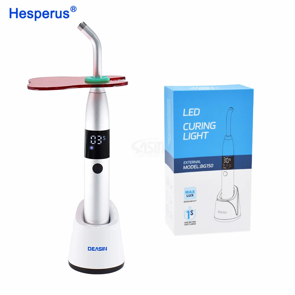 

Hesperus Den tal Curing Light Lamp LED Cordless Metal Head 1S Cure 3 Modes 1000-4000mw/cm2 Standing Design dent istry Equipment