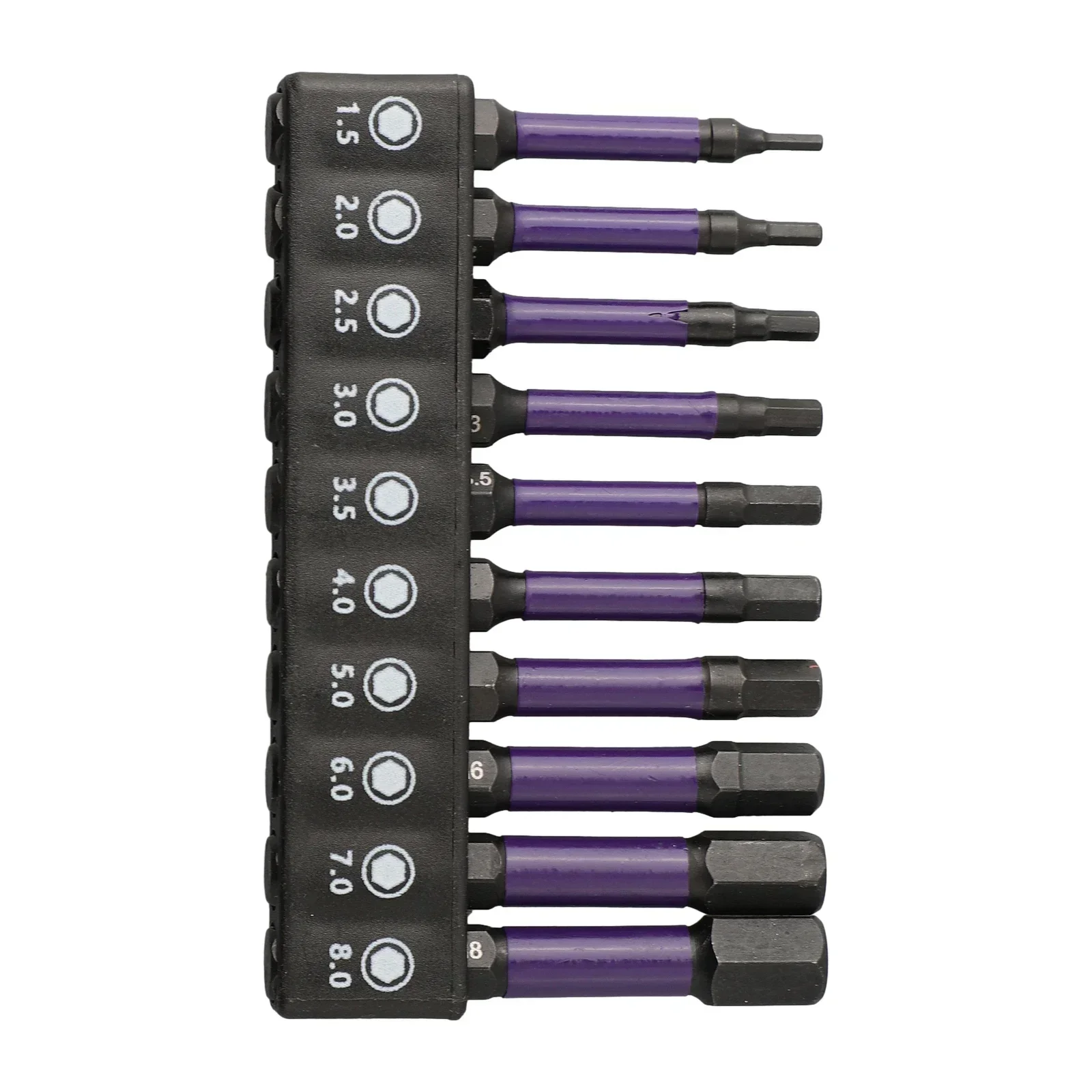 10pcs Hexagon Screwdriver Bit Magnetic H1.5-H6 Hex Head 1/4\'\' Hex Shank 50mm For Electric Impact Driver Hand Drill Tool Parts