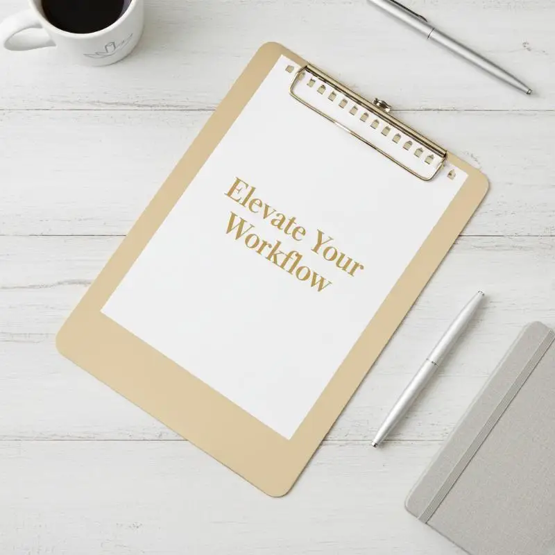 

Golden Stainless Steel Writing Clipboard Document Stationery Paper Organizer With Metal Clip For Office School Supplies