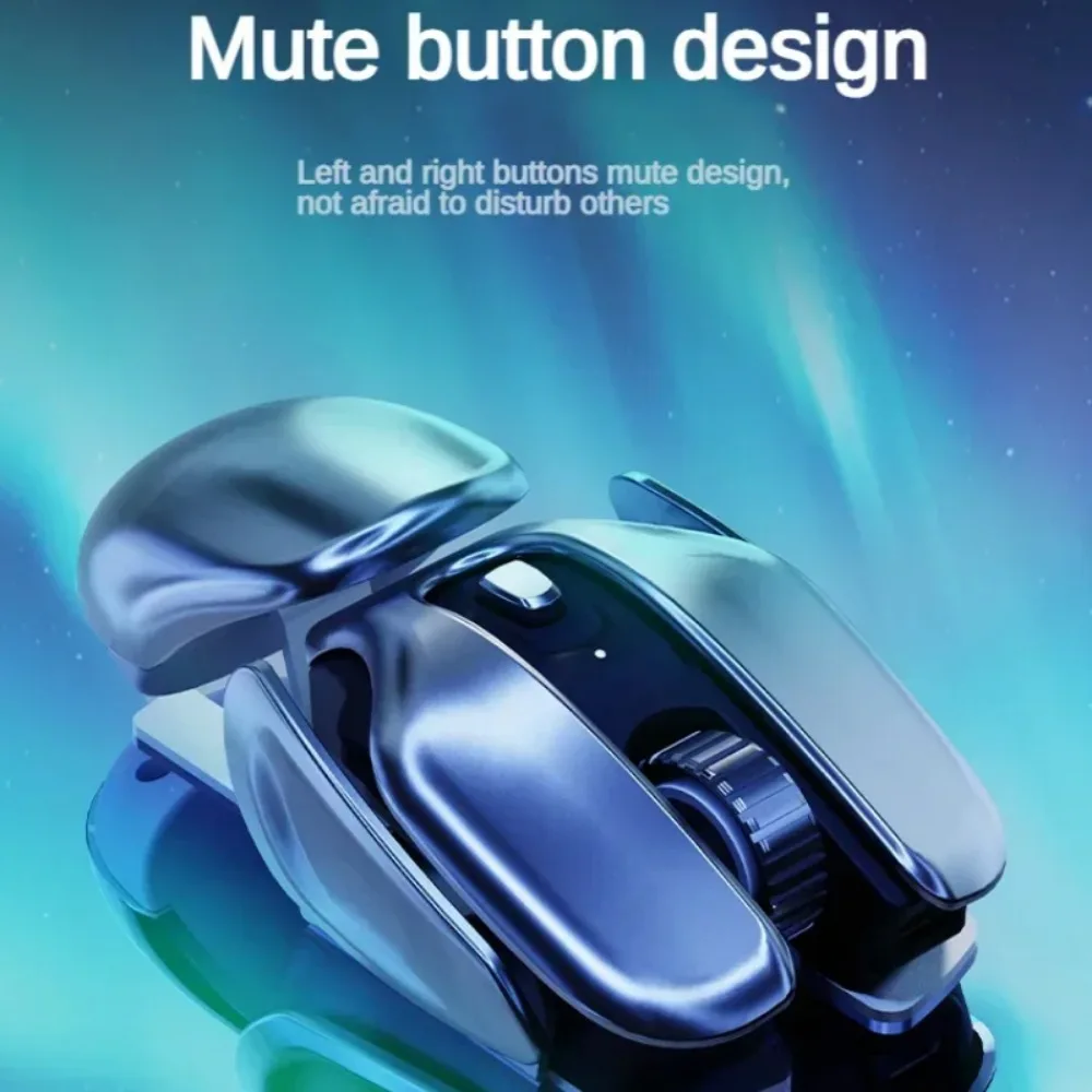 EWEADN Q6 Wireless Mouse Bluetooth 2.4G Dual Mode Alloy Ergonomic Mute Button Esports Office Gaming Mouse Laptop Accessories