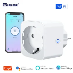 GIRIER Tuya Wifi Plug Smart Home Socket Outlet with Timer Energy Metering Function 3520W Works with Alexa Hey Google SmartThings