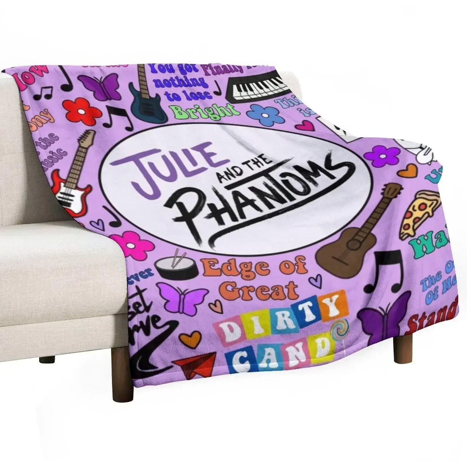 

Julie and the phantoms collage Throw Blanket Vintage valentine gift ideas Large Hairys Blankets