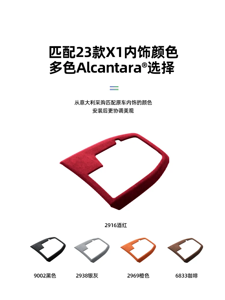 For Bmw X1 2023 Alcantara ABS Central Control Gear Shift Panel Decorative Frame Interior Patch