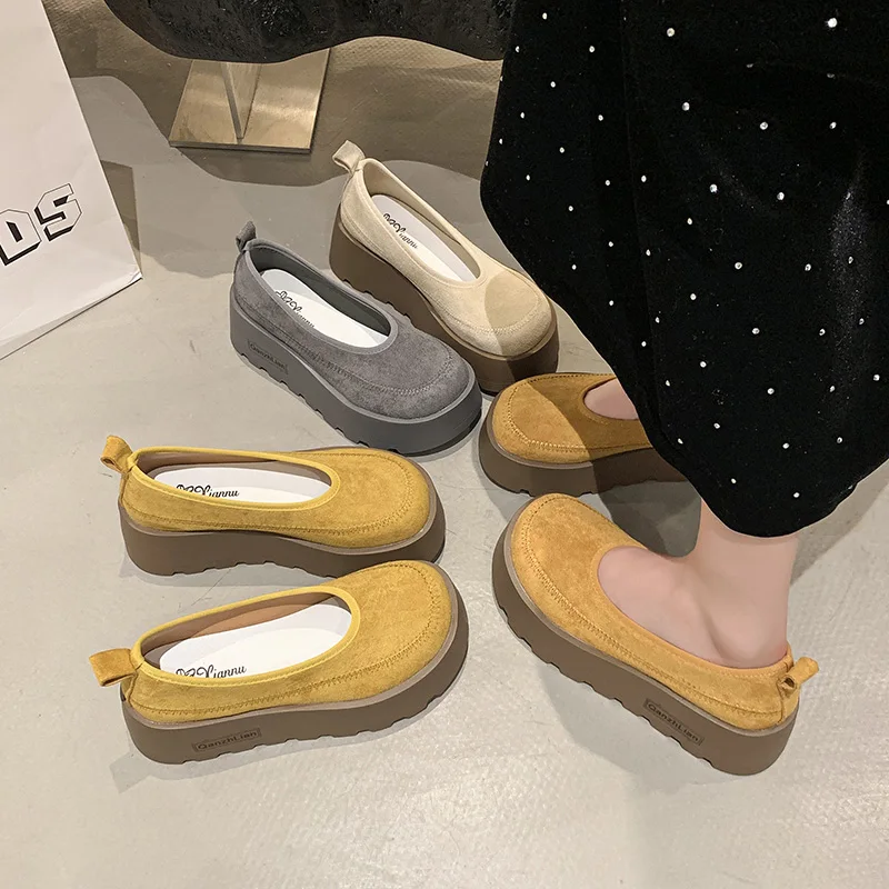Женская обувь, 2026, универсальные сабо на платформе, повседневные женские кроссовки на плоской подошве, новые летние криперы Modis, платье, милая весна