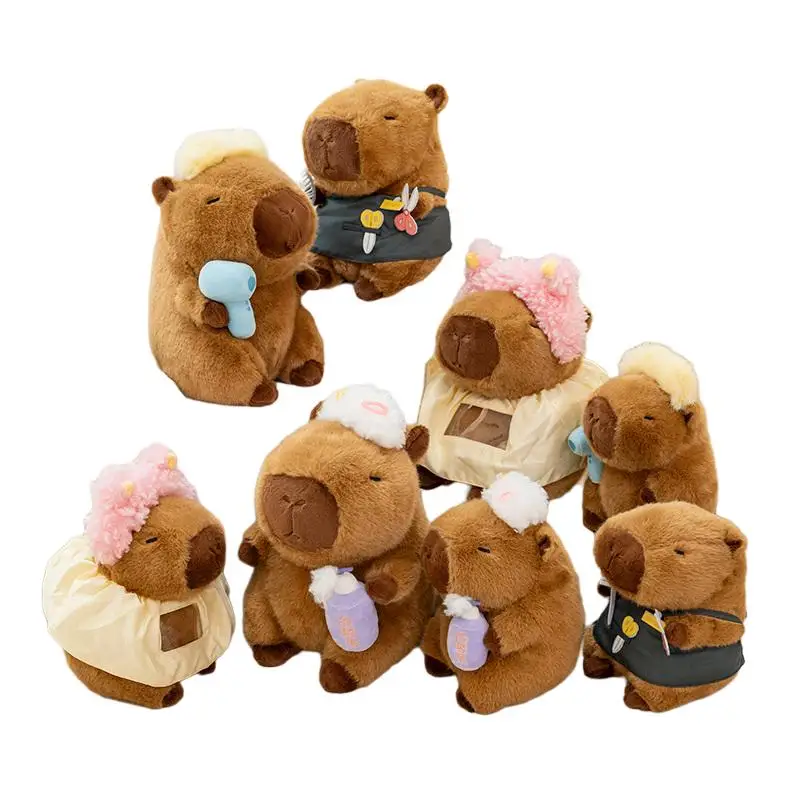 

22/30cm Kawaii Cosplay Barber Capybara Doll Stuffed Dressed Cartoon Animal Fatty Plushie Birthday Present