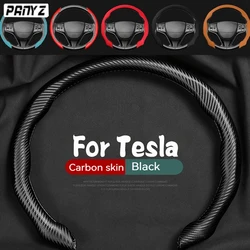 Car Suede Steering Wheel Cover Summer Sweat-absorbin For Tesla Model 3 Y Model S Model X Car-styling Hot New car A2023 2022 2021