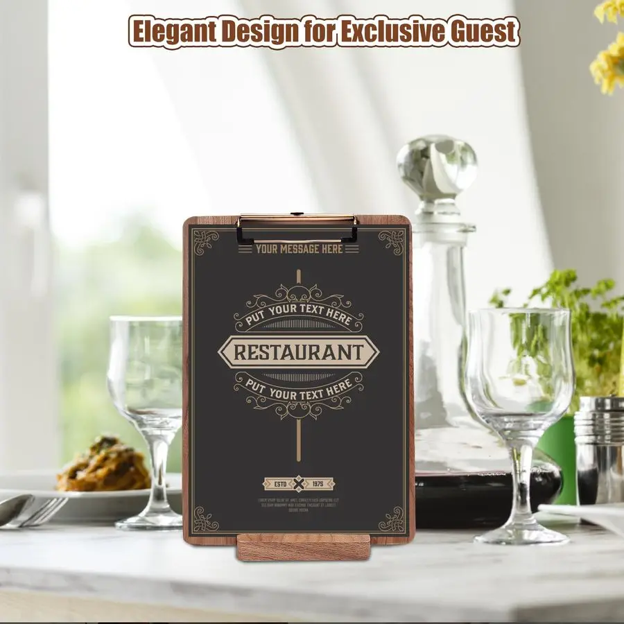 

Wood Clipboard, 12.6 x 8.7 Clip Board with Stable Base, School Classroom Essentials, Solid Hardwood, Free Stand Holder for Bar,