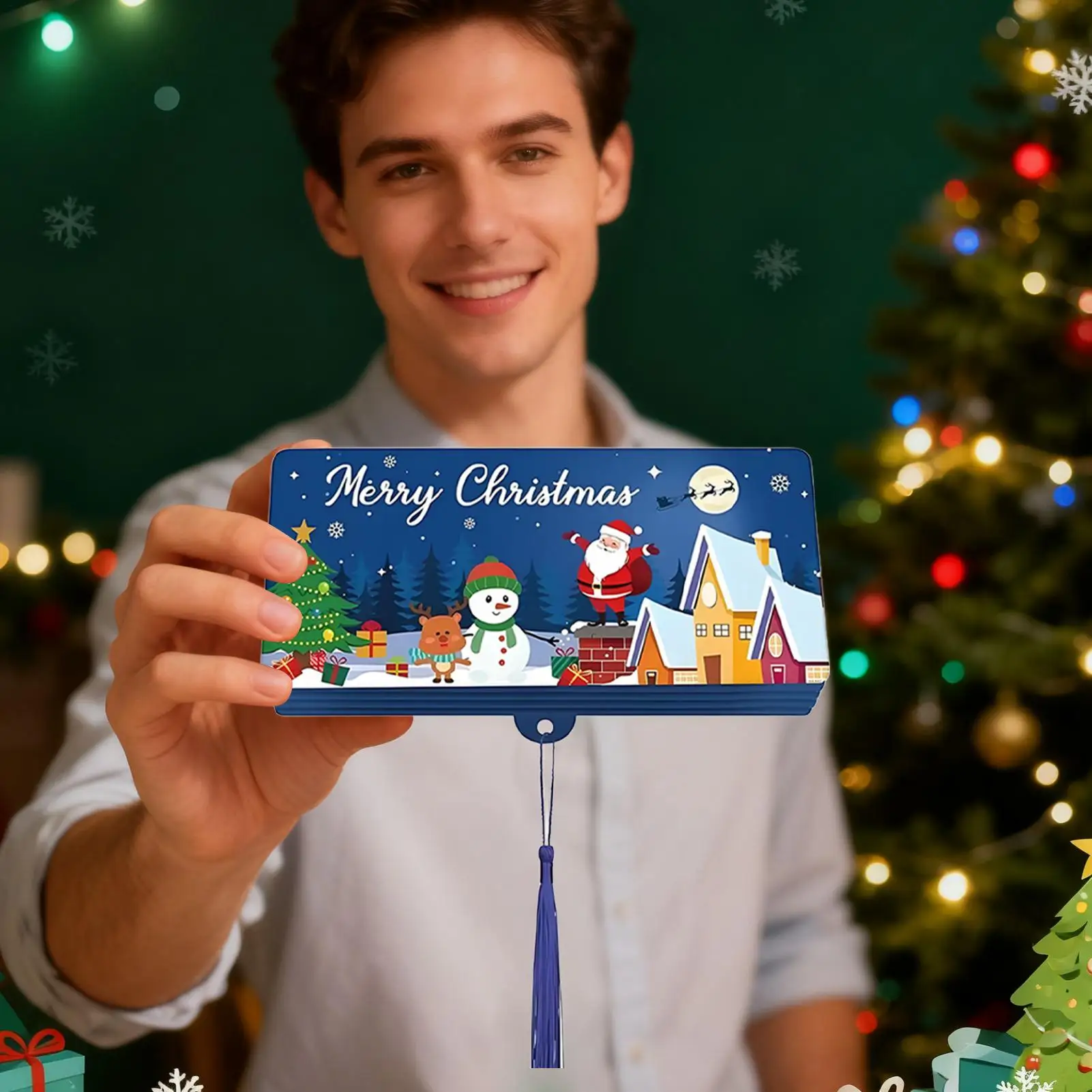 Christmas Surprise Money Holder 10 Slots Card Checks Envelope Christmas Cash Card Holders For Family Friends Kids Adults Men