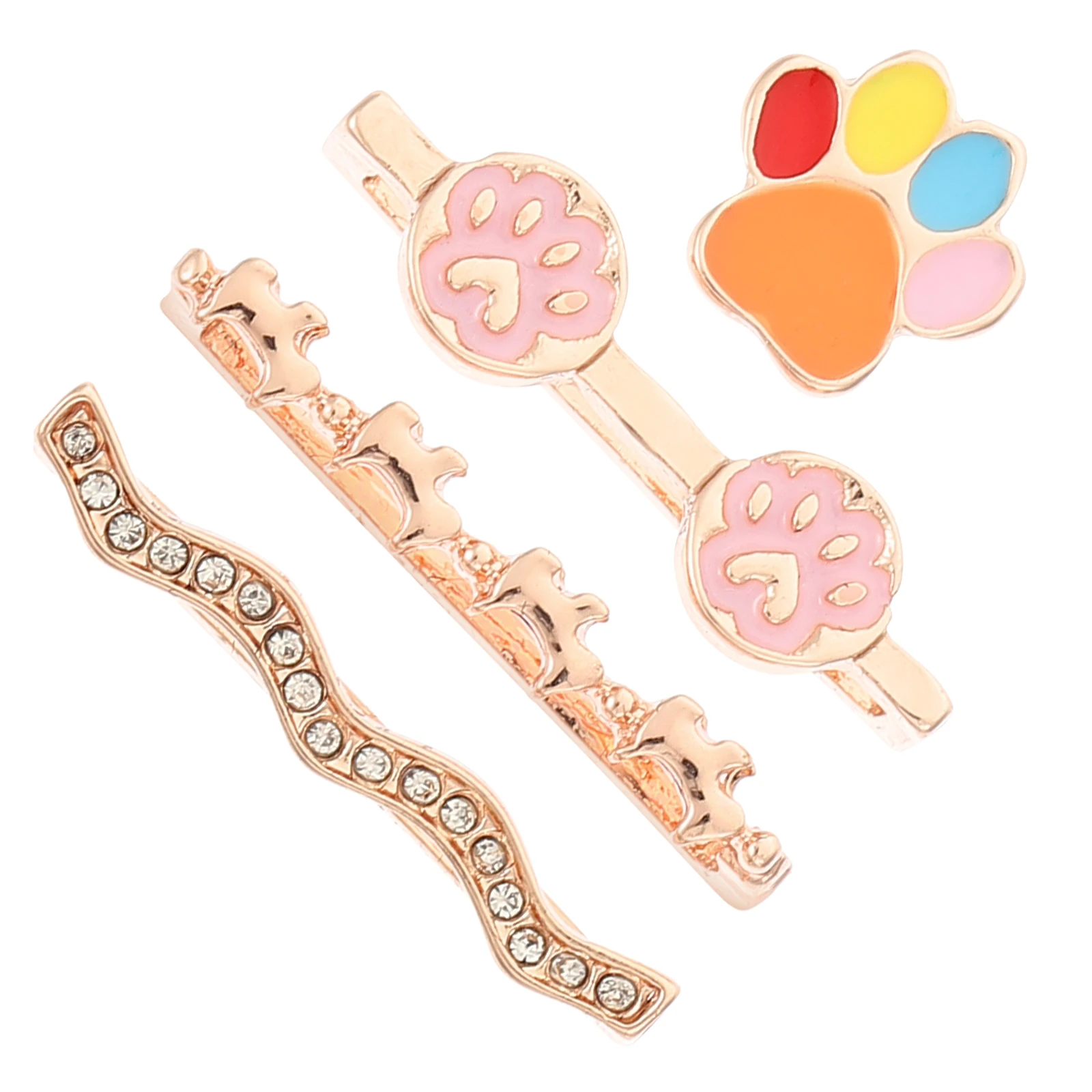

4pcs Diamond Watch Strap Charms Durable Metal Decorations For Smartwatch Bands Lightweight Easy Attach Remove Watchband Charms