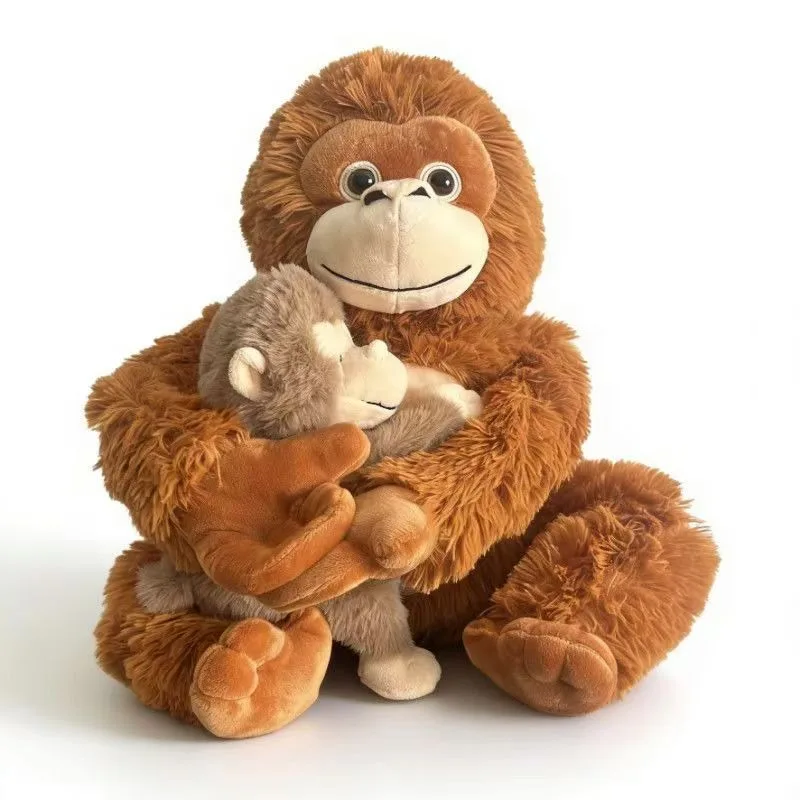 New Punch Monkey Meet Mama Plush Toy Cartoon Stuffed Animal Sleeping Partner Companion Nursery Playroom Decor Kids Birthday Gift
