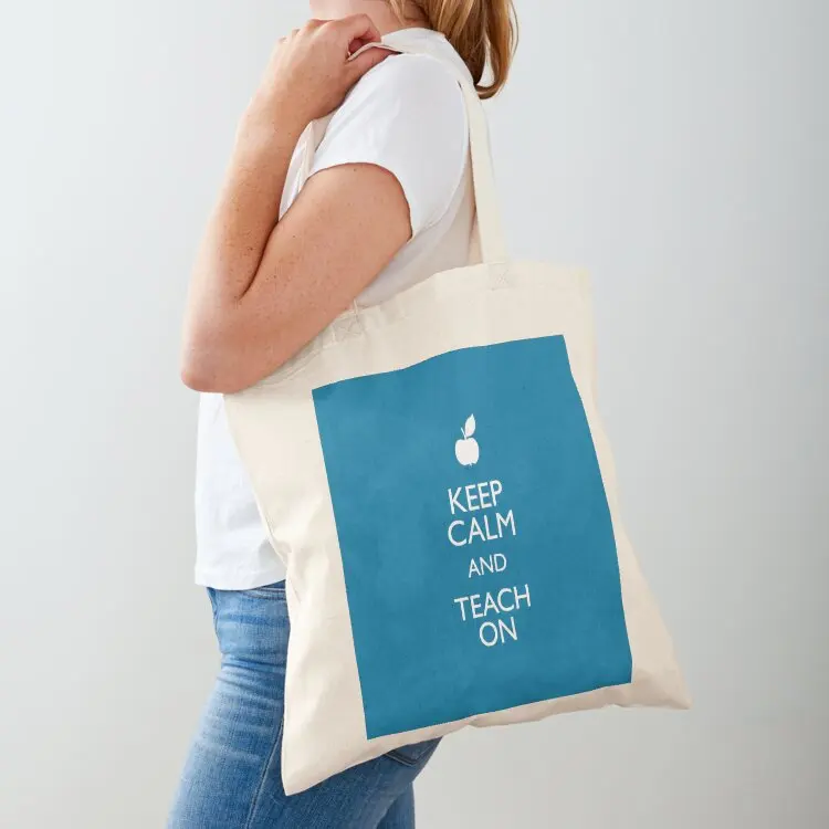 

Keep Calm and Teach On Tote Bag Reusable bags Custom bag tote bags aesthetic bags for women