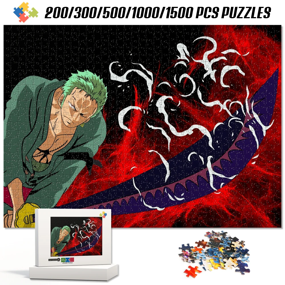

One Piece Classic Scene Zoro 1000 Pieces Jigsaw Puzzles for Adults Wooden Brain Teaser Montessori Educational Children's Toys