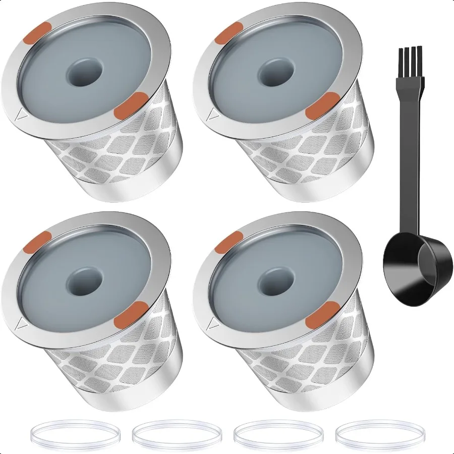 

Reusable k Cup Coffee FiltersUniversal stainl steel Refillable k Cups Filter Use for K 2.0 and 1.0 Coffee Makersbrewers 4pack
