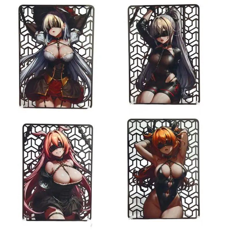 

Anime Goddess Story ACG Asuka Langley Soryu DIY Relief oil Metal Cards collection card Toys Christmas Birthday Gifts