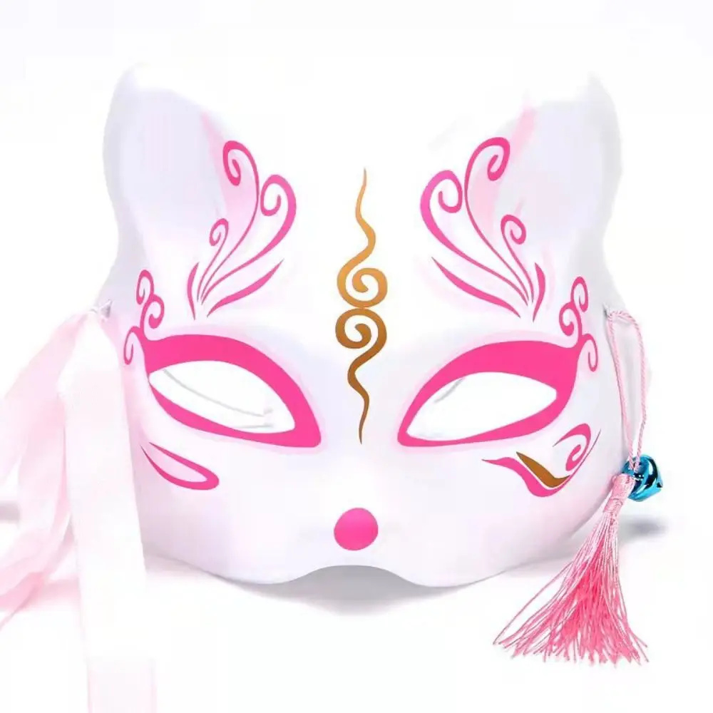 2 pezzi Masquerade dipinto a mano Anime giapponesi volpi maschera mezze maschere Cosplay puntelli per feste