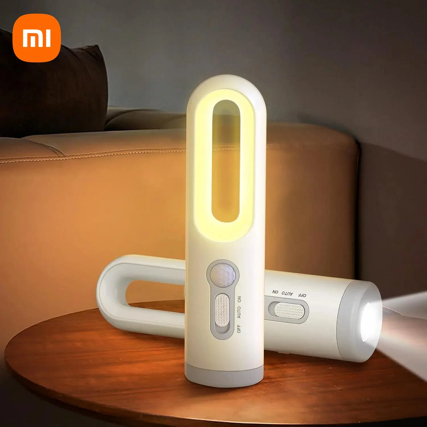 Xiaomi LED Motion Sensor Night Light 2 in 1 Portable Flashlight with Dusk to Dawn Sensor for Bedroom, Bathroom, Reading, Camping