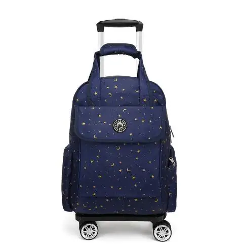 Women Travel Wheeled Backpack Travel Trolley Bag Rolling Duffel Luggage Bag Women Carry On Hand Luggage Spinner Wheels Bags