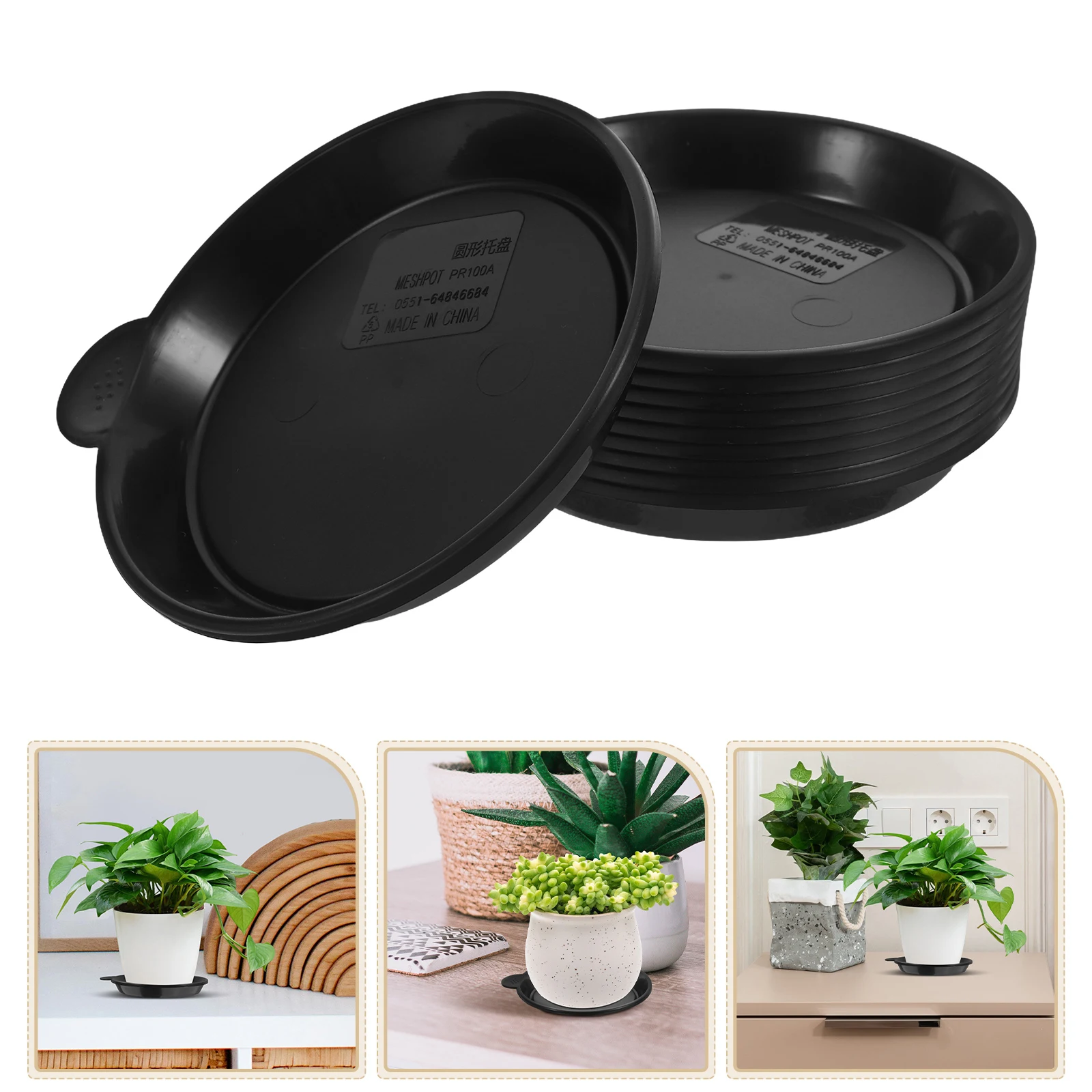 

10Pcs Durable Red Round Flower Pot Saucers For Succulent Plants With Handle And Widen Edge 82Cm Diameter Plastic Plant Pots Tray