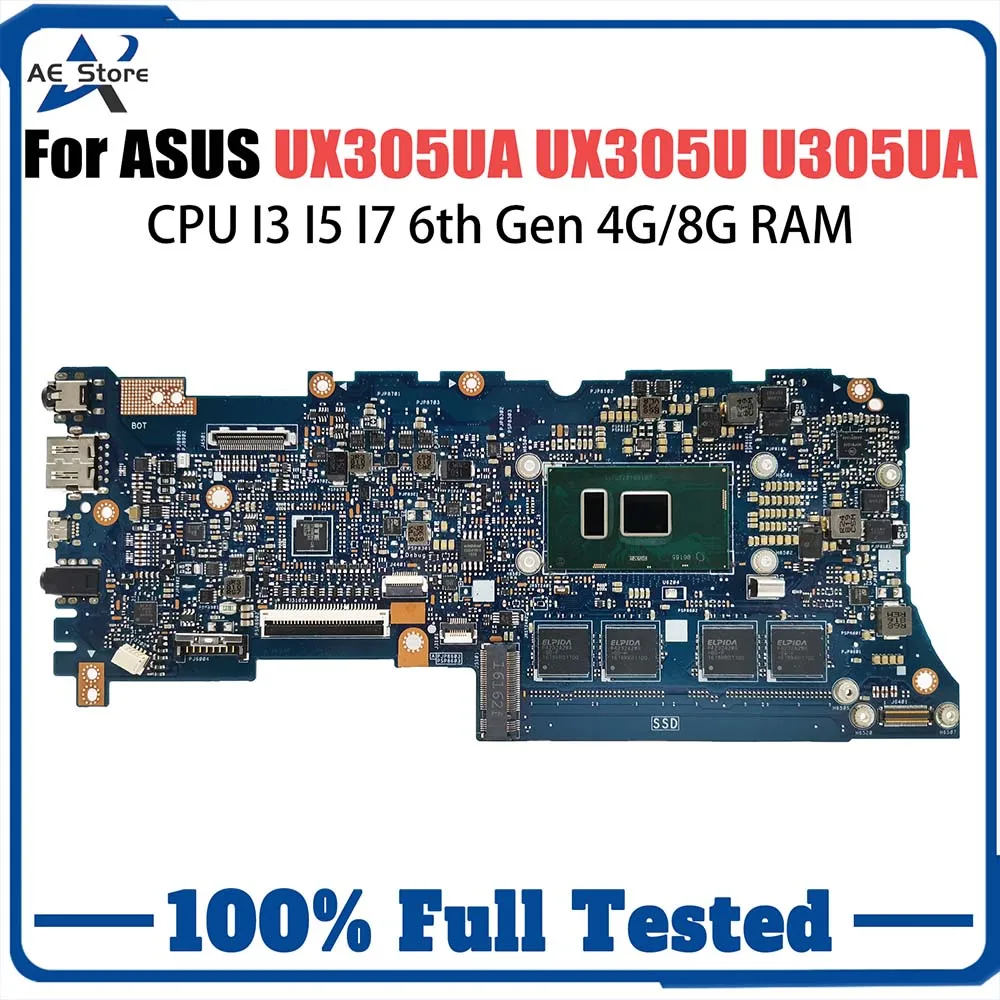 

UX305UA Mainboard For Asus ZenBook UX305U UX305UA U305U Laptop Motherboard With CPU i3 i5 i7 6th Gen 4G/8G-RAM Tested OK