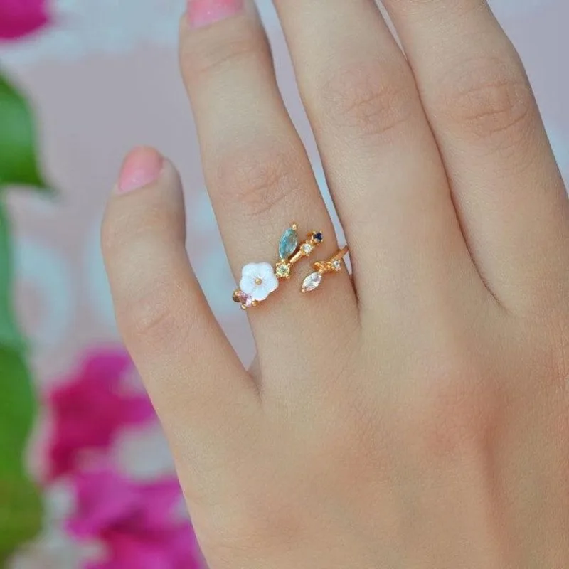 Magnolia-Flower-Adjustable-Vintage-Knuckle-Joint-Cute-Ring-for-Women-18K-Gold-Plated-Zricon-Crystal-Rings-for-Girls