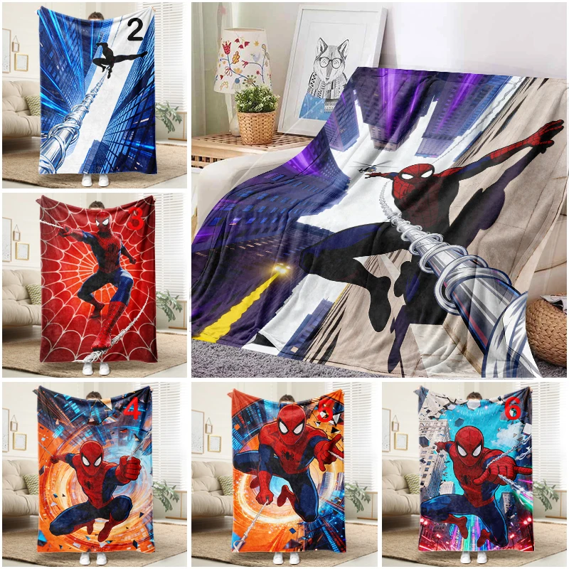 

Marvel Spiderman City Blanket Flannel Throw Warm Sofa Bed Cover Superhero Home Decor