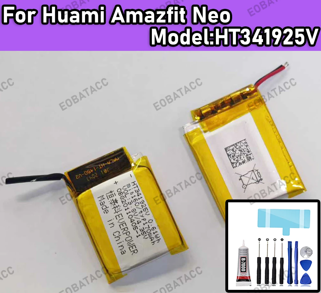 

100% New Zero Cycle HT341925V BATTERY For Huami Amazfit Neo Batteria+Tools