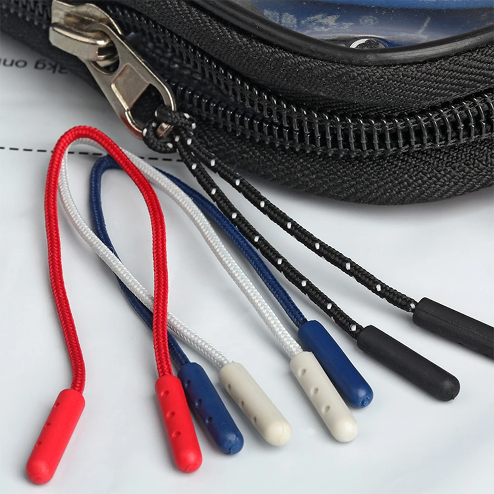 10pcs/set Rope Zipper Pull Apparel Bag Tactical Backpack Accessories Zip Puller Buckle DIY Zipper Head Cord Strap Lariat Slider