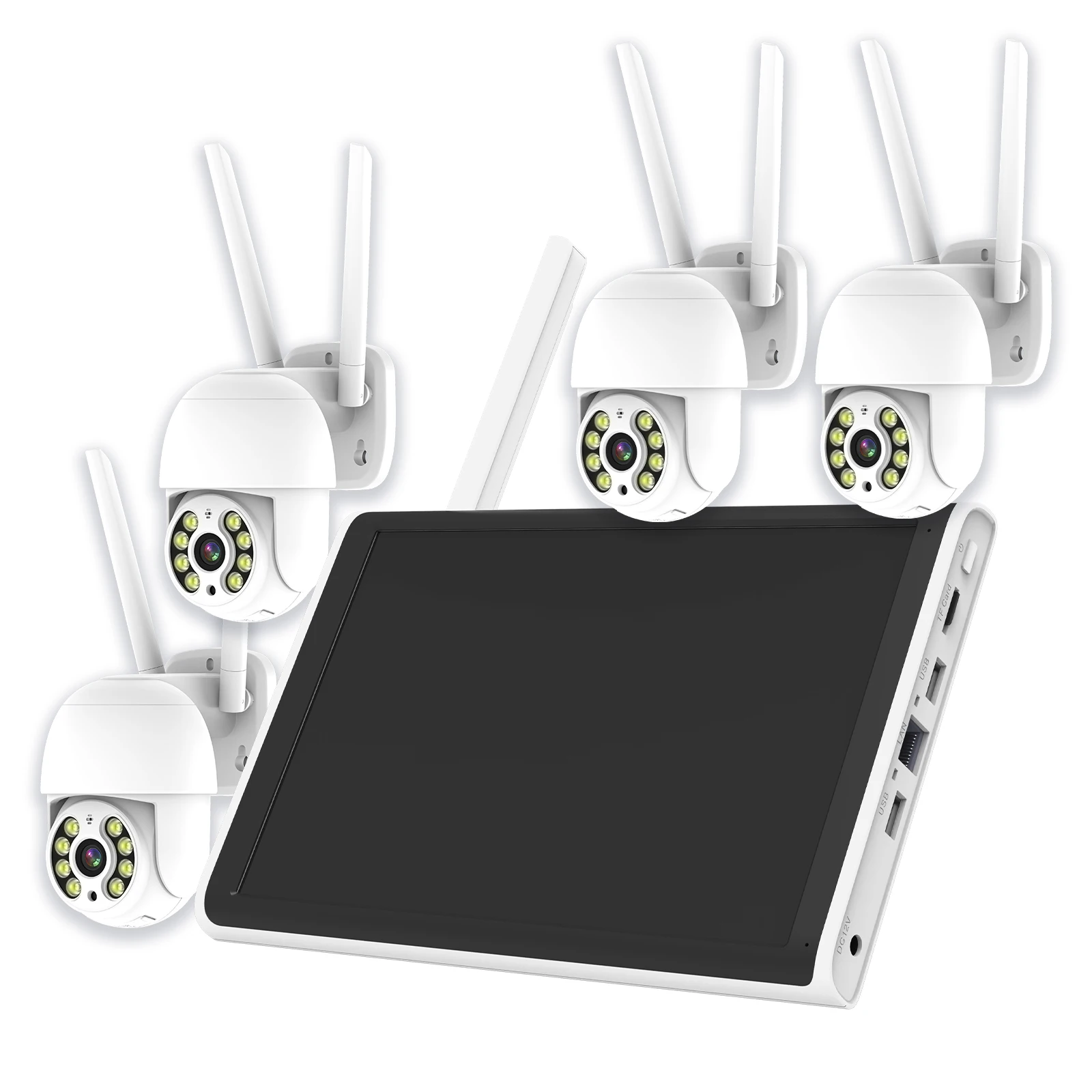 

10.1 Inch LCD NVR 3MP Wireless CCTV Camera System Two-way Audio 360° Security WiFi Camera With IP66 & Color Night Vision