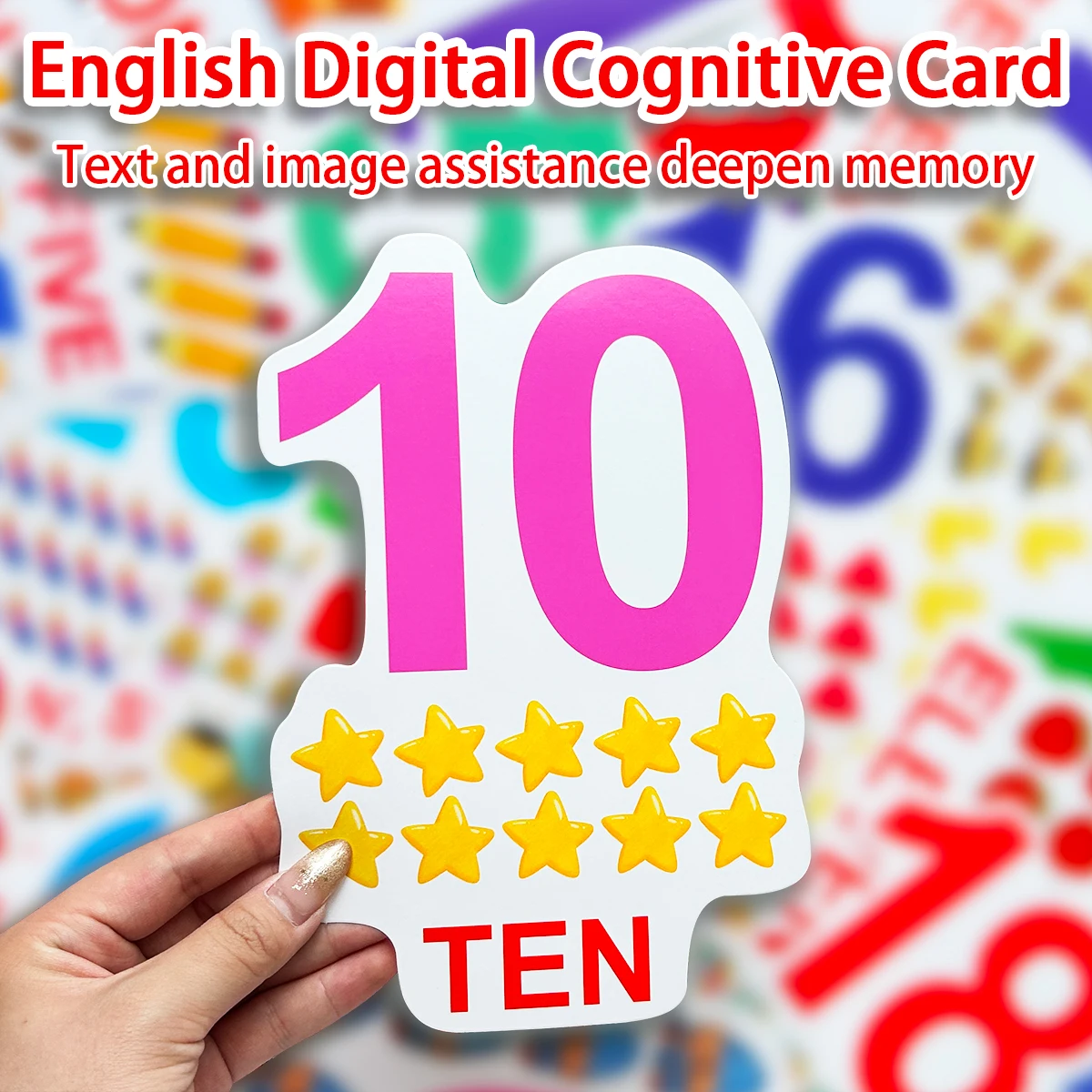 Preschool Enlightenment Cognitive Card,English Numbers and Letters Picture Memory Cards, Early Learning Educational Tool