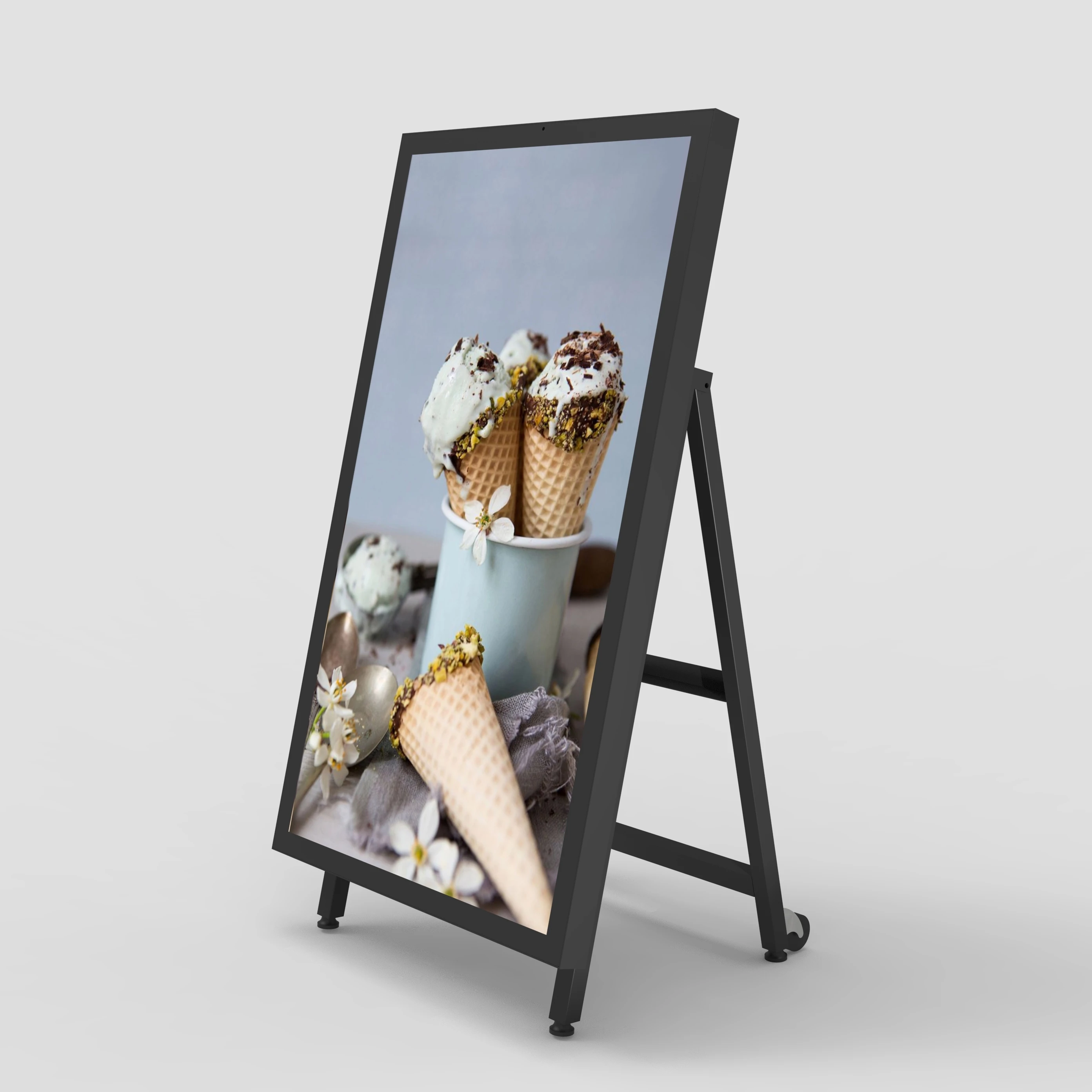 Outdoor Portable IP66 Waterproof 2000nits High Brightness Sunlight Visible LCD Display Digital Signage Advertising Totem