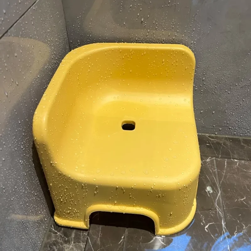

Modern Yellow Bathroom Chairs Nordic Minimalist Small Stool Bathroom Chairs Plastic Shower Seat Muebles Para El Hogar Furniture