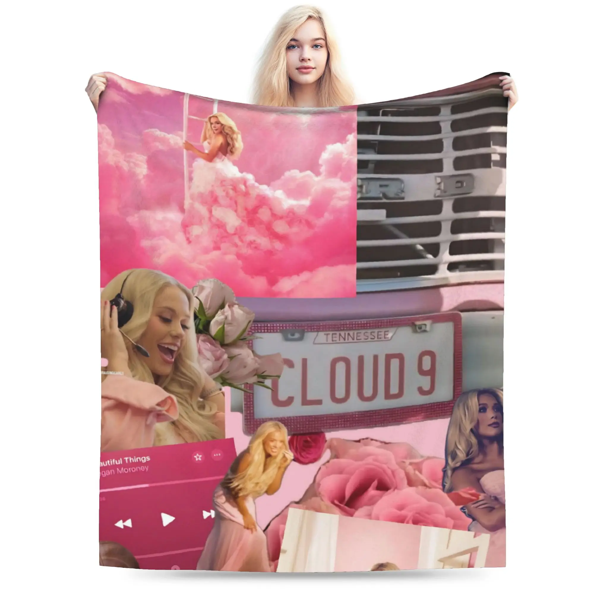 Super Soft Megan Moroney Singer Throw Blanket Premium Fleece Flannel Lightweight Bed Blanket Cozy Plush Bedspread All Season Use