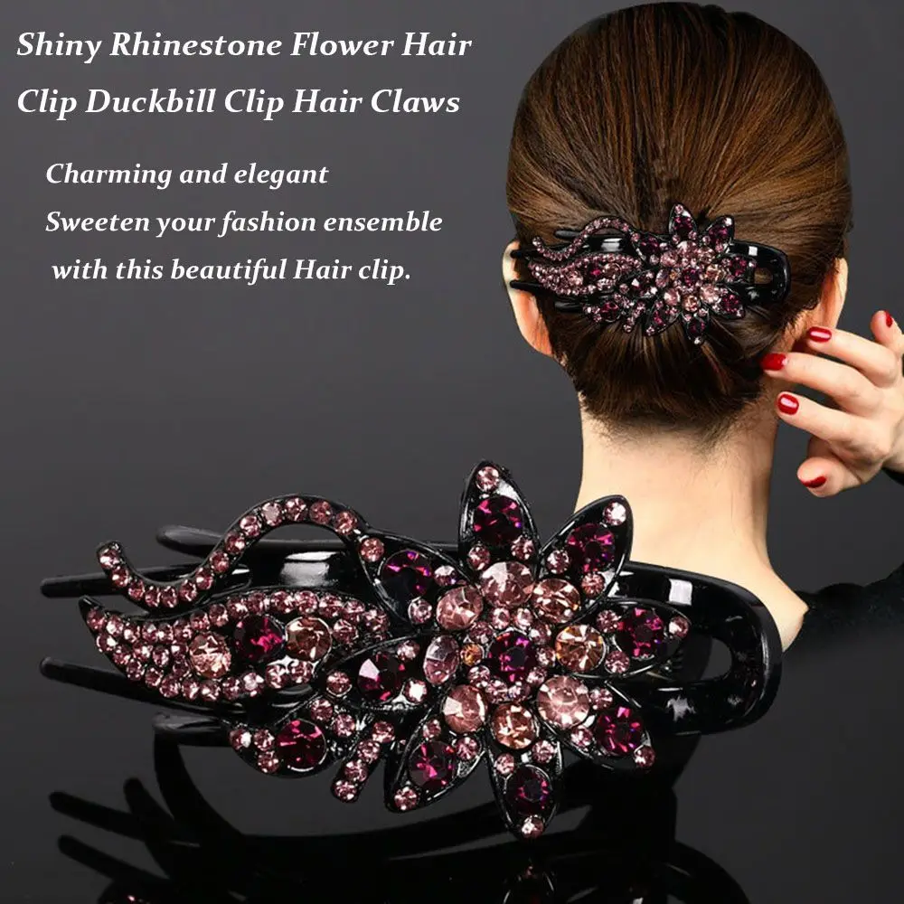 1pcs Fashion Headwear Duckbill Hair Duckbill Clip Hair Claws Hairgrip Women Hair Clips Rhinestone Hairpin