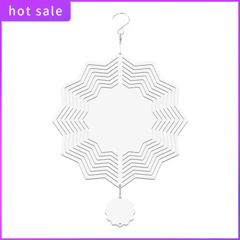 

LICG-4 Pack 8 Inch Sublimation Wind Spinner Blank Sublimation Blanks Stars Flower Shape Ornament For Yard Garden Decoration