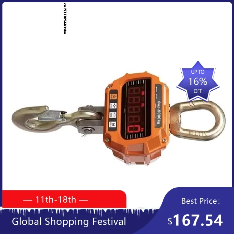 1908 Nützliche 5000 kg/2 kg Kranwaage, 220 V, digitale Kranwaage, digitale Waage für Jagd, Bauernhof und Bau, Fab 922