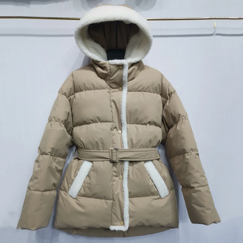 2024 New Korean Snow Wear Winter Women Puffer Jacket Solid Hooded Long Parkas Thicken Warm Clothes Female Padded Coat