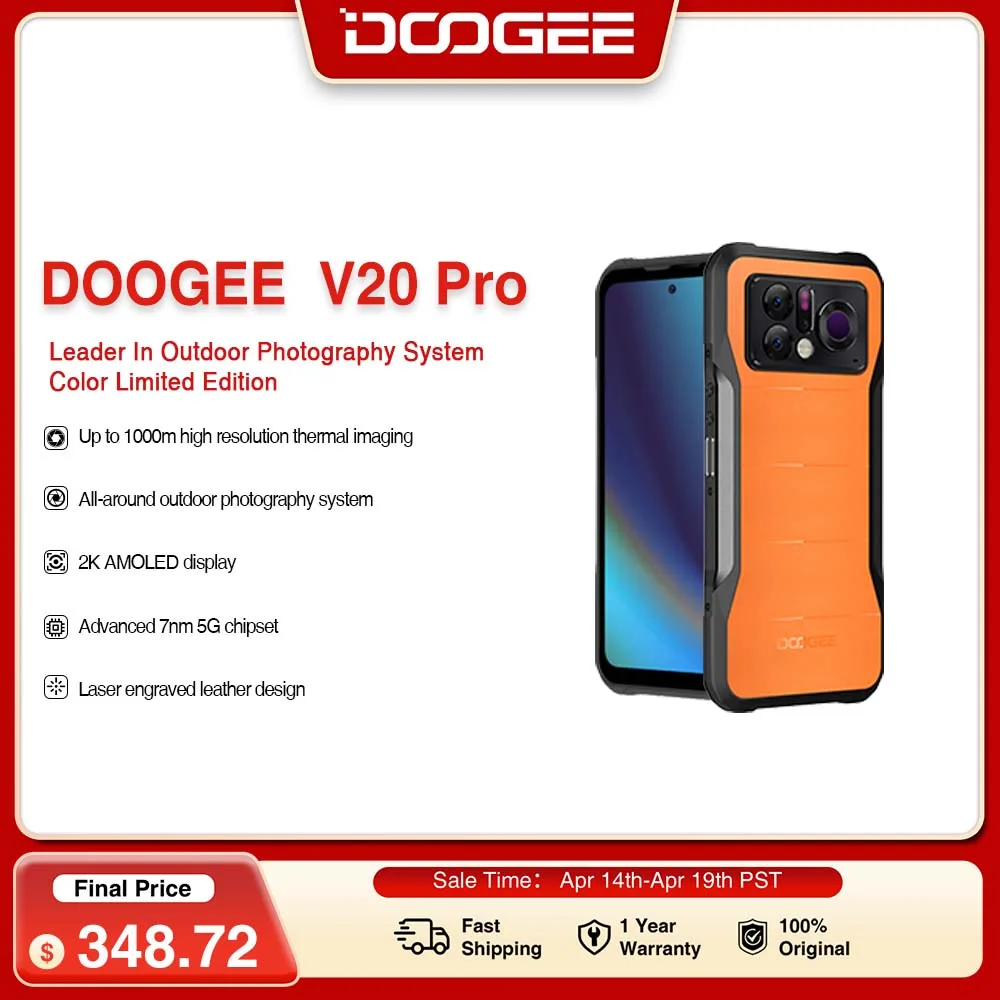 

Смартфон DOOGEE V20 Pro защищенный, 6,43 дюйма, 2K, AMOLED, 12 + 256 ГБ, 1440*1080
