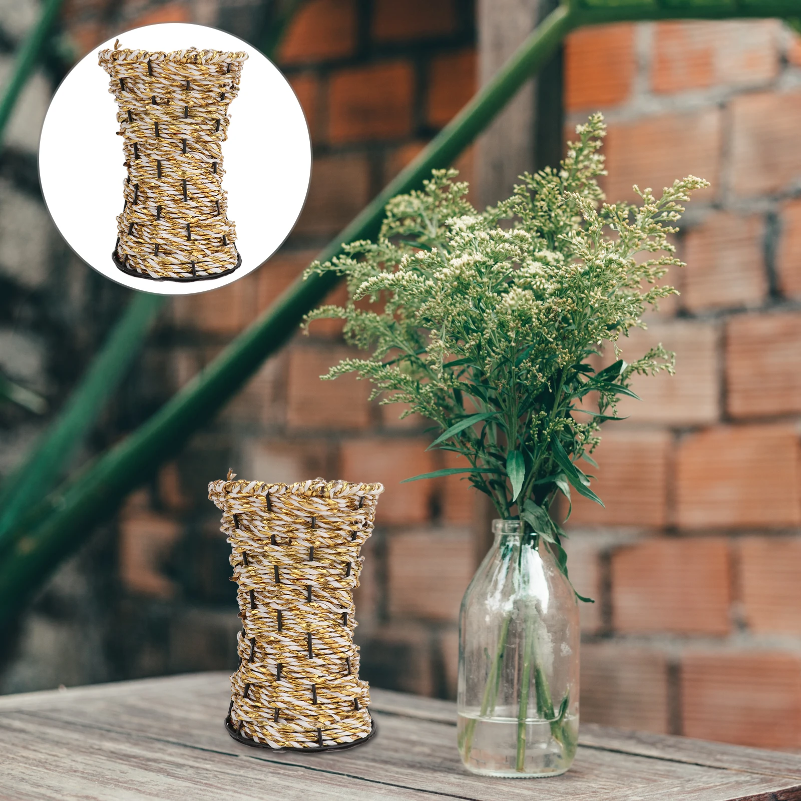 

Decorative Vase Rattan Flower Bucket Vintage Planter Home Container Stylish Environmentally Friendly High Quality Materials