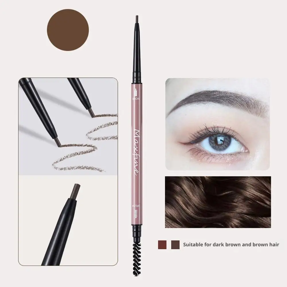 Crayon à sourcils Double extrémité 3 couleurs, naturel, ne se décolore pas et remplissage longue durée, contour imperméable, Z7N1