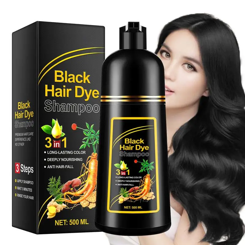 

3 In 1 Hair Color Shampoo Health Natural Herbal Hair Dye Nourishing Shampoo For Gary Hair Black For Women Men Grey Coverage