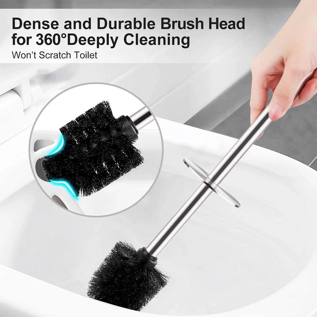 Toilet Brush Long Handled Bathroom Cleaning Plastic Household Reusable Corner Scrubber Accessory with Holder Type 8