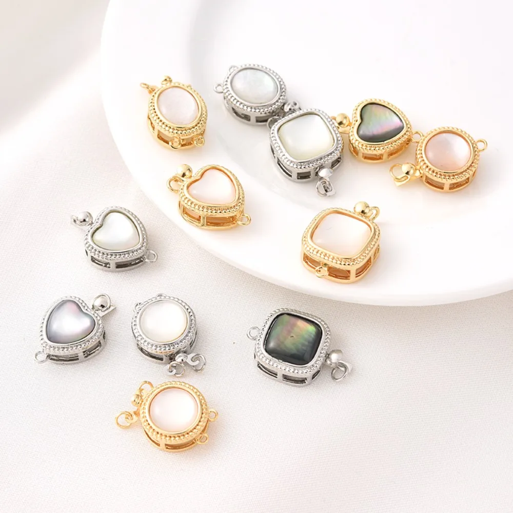 

Позолоченная застежка из натуральной белой ракушки 18 карат, ожерелье-браслет с жемчугом своими руками, торцевая застежка, соединительная застежка из ракушки из белого золота