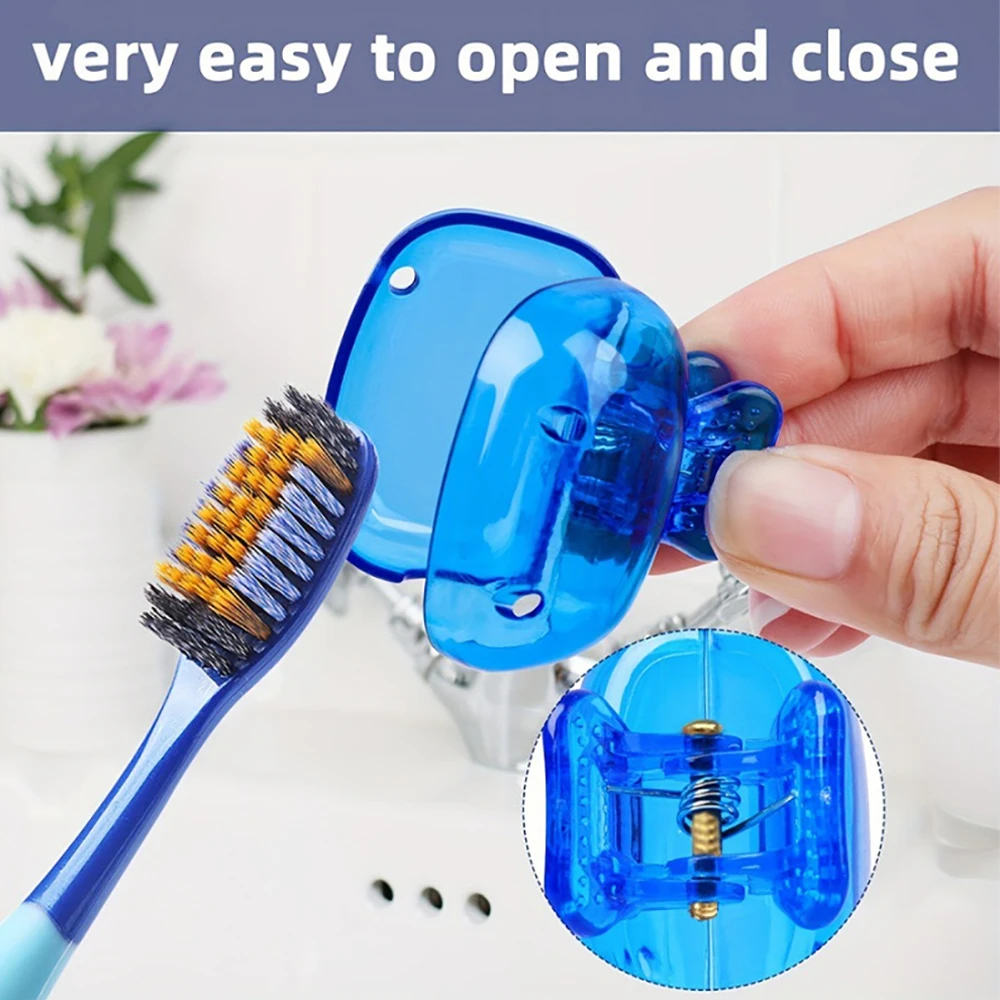 New Travel Toothbrush Head Covers Toothbrush Protector Cap Brush Pod Case Protective Portable Plastic Clip For Household Travel