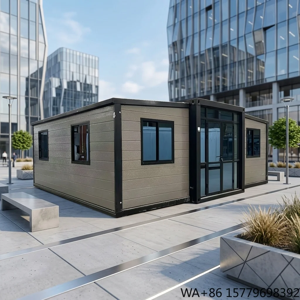 New Design Prefabricated Double Wing Expanded Container House 3-5 Bedroom Villa Prefab Light Steel Modular Home Office Building