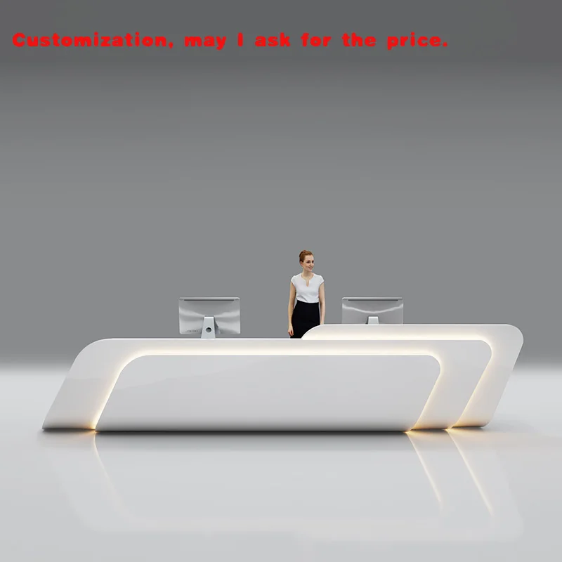 

custom.Office Furniture Modern Wood Design Front Desk Luxury Reception Company Beauty Salon Gym Institution Hotel