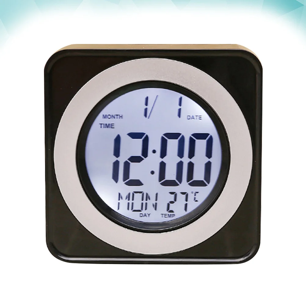 Electronic Thermometer Alarm Small Plastic Home Clock With Time Date Month Week Temperature Display Practical Clock